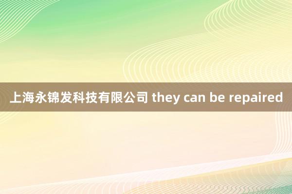 上海永锦发科技有限公司 they can be repaired